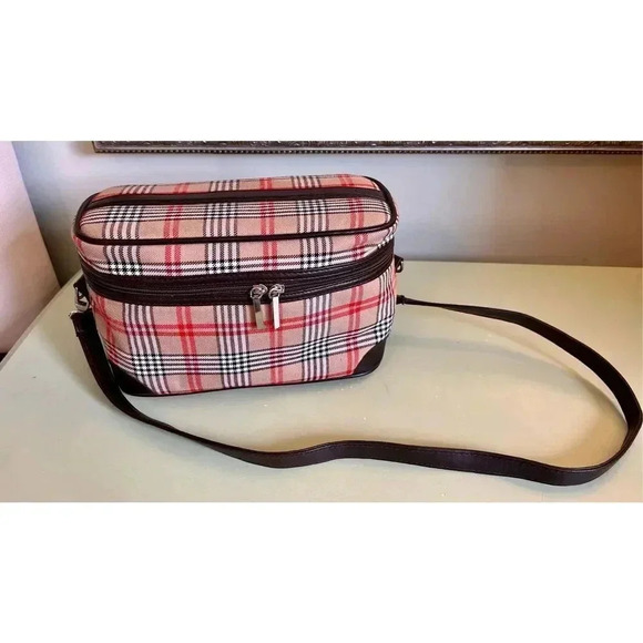 Vintage Tartan Pattern Zip-Around Lunch Crossbody Bag - Picture 4 of 16
